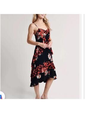 NWT JOIE Ronelle Geometric Floral Ruffled Dress Women’s SIZE 4 Summer Festival